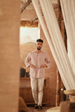 The Asal Kita Men 3/4 Sleeve Kurta - Peanut Regal