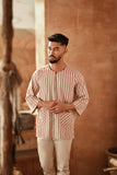 The Asal Kita Men 3/4 Sleeve Kurta - Peanut Regal