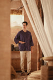 The Asal Kita Men 3/4 Sleeve Kurta - Navy Plus