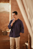 The Asal Kita Men 3/4 Sleeve Kurta - Navy Plus