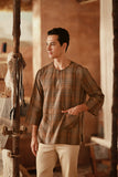 The Asal Kita Men 3/4 Sleeve Kurta - Pecan Tartan