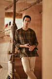 The Asal Kita Men 3/4 Sleeve Kurta - Picnic Army