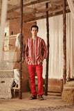 The Asal Kita Men 3/4 Sleeve Kurta - Rouge Prestige