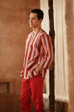 The Asal Kita Men 3/4 Sleeve Kurta - Rouge Prestige