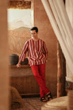 The Asal Kita Men 3/4 Sleeve Kurta - Rouge Prestige