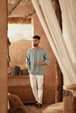 The Asal Kita Men 3/4 Sleeve Kurta - Mintgrid