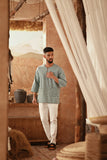 The Asal Kita Men 3/4 Sleeve Kurta - Mintgrid