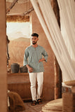 The Asal Kita Men 3/4 Sleeve Kurta - Mintgrid
