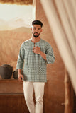 The Asal Kita Men 3/4 Sleeve Kurta - Mintgrid