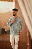 The Asal Kita Men 3/4 Sleeve Kurta - Mintgrid