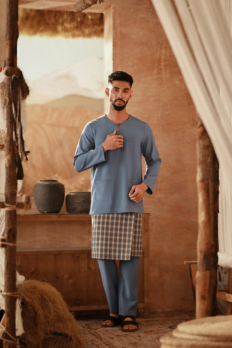 The Asal Kita Men Baju Melayu Teluk Belanga - Coronet Blue