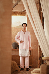 The Asal Kita Men Baju Melayu Teluk Belanga - Coral Blush