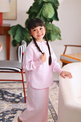 The Akari Puffora Blouse - Pink Stripe