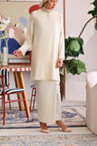 The Akari Women Folded Skirt - Cream Stripe