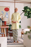 The Akari Women Nyaman Kurung Top - Yellow Stripe