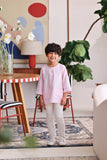 The Akari 3/4 Sleeve Kurta - Pink Stripe