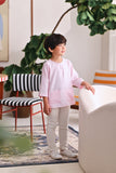 The Akari 3/4 Sleeve Kurta - Pink Stripe