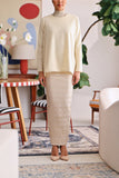 The Akari Women Jacquard Skirt - Festive Nude