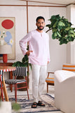 The Akari Men Kurta - Pink Stripe