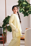 The Akari Nyaman Kurung Top - Yellow Stripe