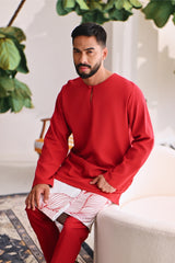 The Akari Men Kurta - Crimson Red