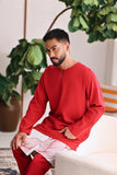 The Akari Men Kurta - Crimson Red