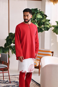 The Akari Men Kurta - Crimson Red