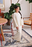 The Akari Folded Skirt - Cream Stripe