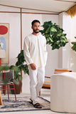 The Akari Men Kurta - Cream Stripe