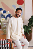 The Akari Men Kurta - Cream Stripe