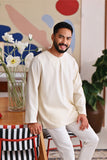 The Akari Men Kurta - Cream Stripe