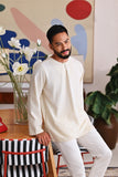 The Akari Men Kurta - Cream Stripe