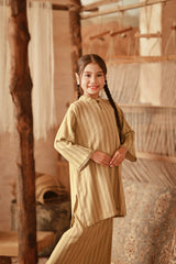 The Asal Kita Fusion Kurung Top - Oat Grain