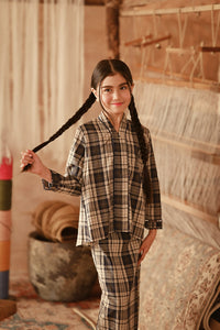 The Asal Kita Lace Kebaya Top - Blue Tartan