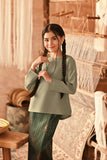The Asal Kita Kedah Broderie Blouse - Pistachio