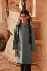 The Asal Kita Fusion Kurung Top - Silver Blue