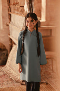 The Asal Kita Fusion Kurung Top - Silver Blue