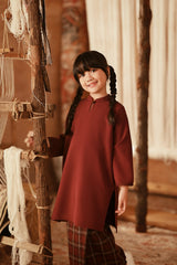 The Asal Kita Fusion Kurung Top - Royal Burgundy