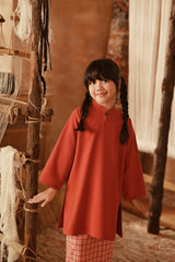 The Asal Kita Fusion Kurung Top - Spice Red