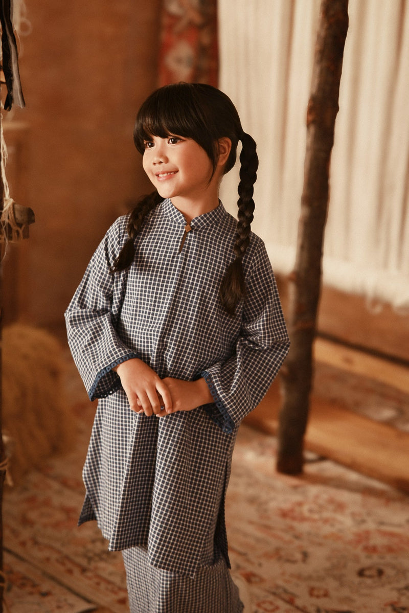 The Asal Kita Fusion Kurung Top - Boxy Blue