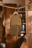 The Hariri Babies Broderie Kurung - Leafline Butter Olive