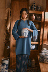 The Hariri Women Pesak Kurung Top - Jade Teal