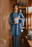 The Hariri Women Pesak Kurung Top - Jade Teal
