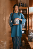 The Hariri Women Pesak Kurung Top - Jade Teal