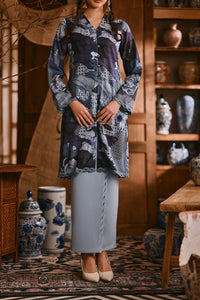 The Hariri Women Broderie Skirt - Blue Fog