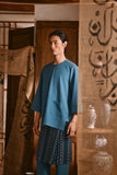The Hariri Men 3/4 Sleeve Kurta - Jade Teal
