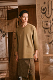 The Hariri Men 3/4 Sleeve Kurta - Butter Olive