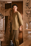 The Hariri Men 3/4 Sleeve Kurta - Butter Olive