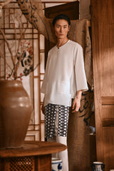The Hariri Men 3/4 Sleeve Kurta - Off White
