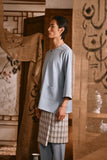 The Hariri Men 3/4 Sleeve Kurta - Blue Fog